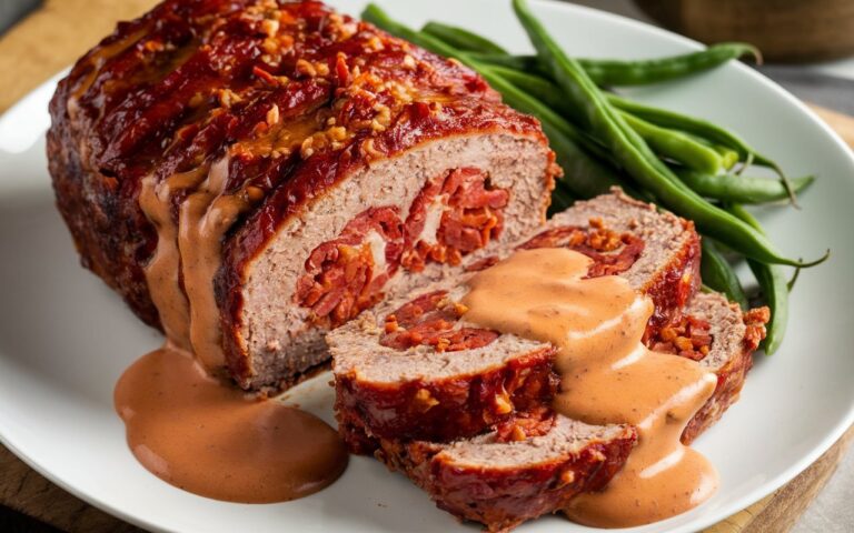 Chorizo-Stuffed Meatloaf with Smoked Paprika Cream